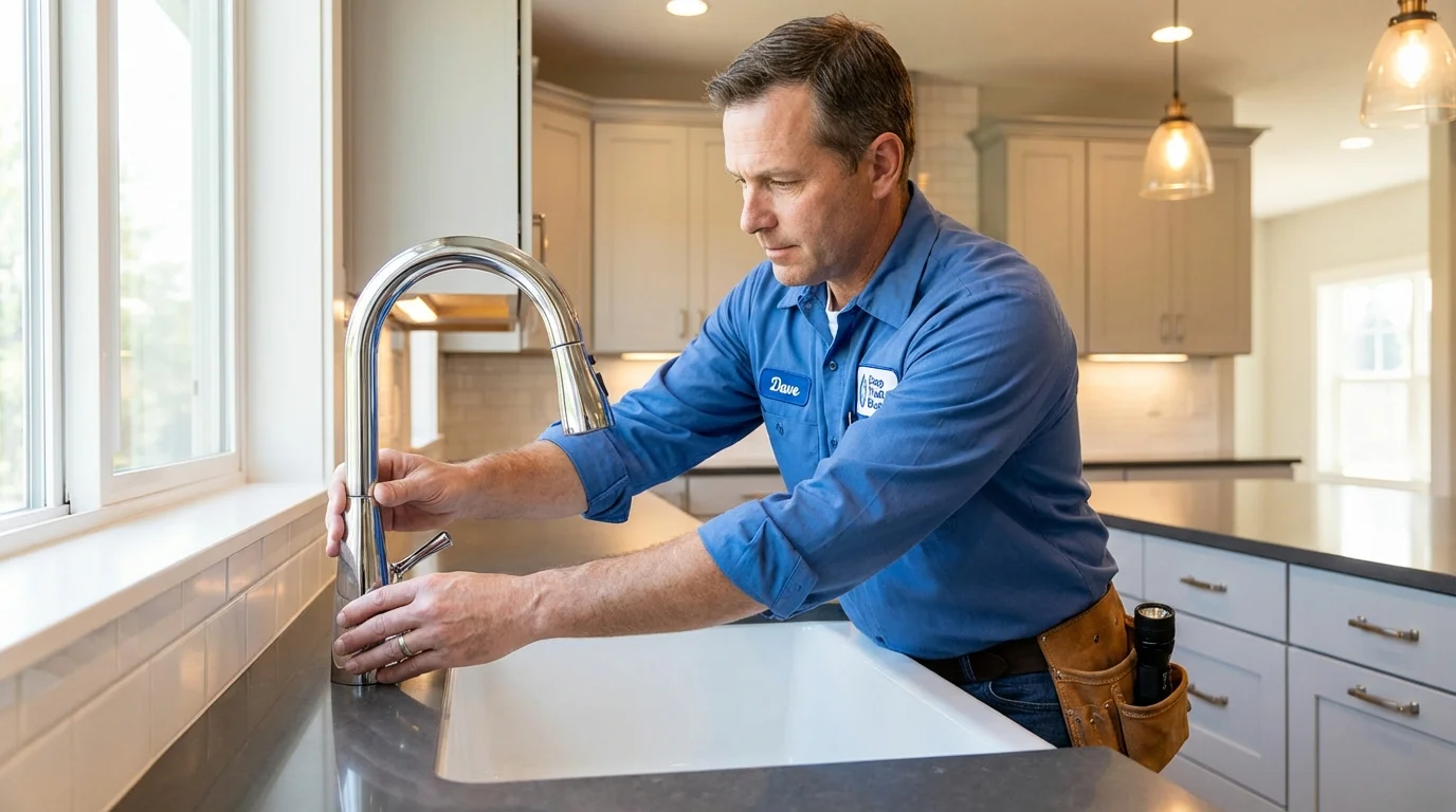 Kitchen faucet installation by Johns Plumbing LLC in South Lancaster